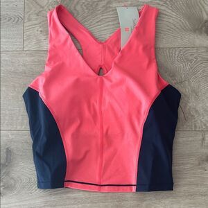 Sweaty Betty Power Racerback Bra Tank Top - Coral/Navy, Size Small, NWT